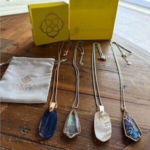 Kendra Scott Women's Long Necklaces  Lot of 4 Pendants - Blue, opalescent, pearl